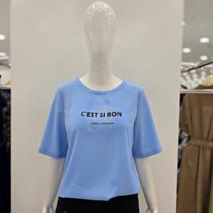 [꼼빠니아]큐빅 레터링  반팔 티블라우스 CAFU4-WKS120