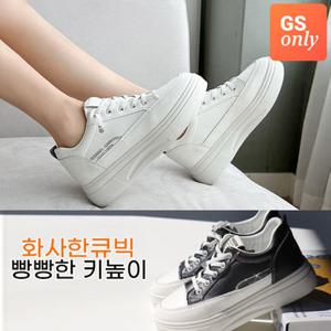 [GS단독특가/바닐라슈] 스타린 큐빅라인 밴딩끈 여성 키높이 스니커즈(6cm)