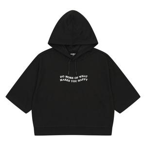 [에꼴리에]MARIO여아 레터링 포인트 7부 후드 티셔츠 23C0483_BK