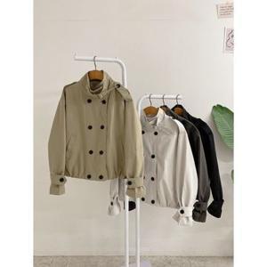 허니제이 / 에르밀 하이넥 버클 더블 포켓 트렌치 자켓(4color)