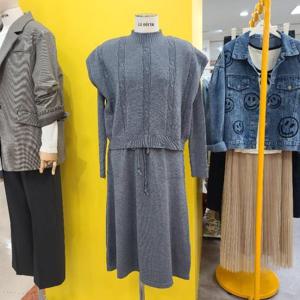 르피타 DP01 꽈배기조끼  니트원피스 L254BOKB02