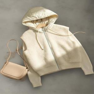 여성 후디 퍼 캐쥬얼 집업 베스트