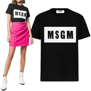 MSGM 박스 로고 프린트 블랙 2841MDM95 207298 99