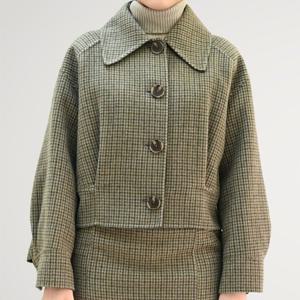 [비꼴리끄]울 체크 봄버 자켓 B254WJ1010