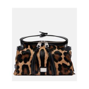 돌체앤가바나 Vittoria 레오파드 프린트 카프 헤어 토트 백 P01129310