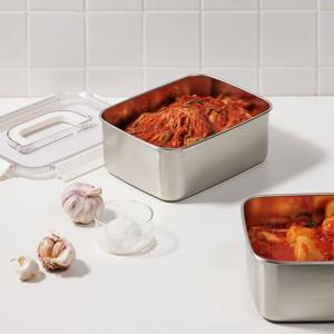 [JAJU] 자주 보관이 편리한 스텐 모듈러 밀폐용기 3.3L 화이트