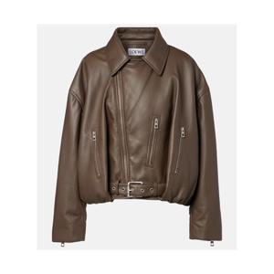 로에베 크롭 레더 바이커 재킷 P01118198