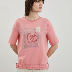 올리비아로렌 HC14 글리터 프린트 티셔츠 VOCAS4M4211