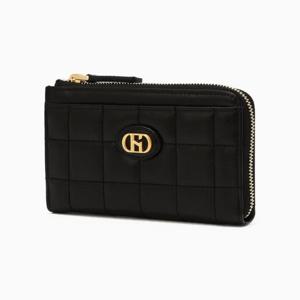 [헤지스ACC] 블랙 이니셜로고 소가죽 카드지갑 HIHO6E770BK