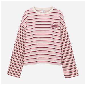 [써스데이아일랜드](T262MST905W)스트라이프 크롭 스 셔츠