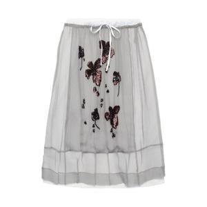 프라다 플로럴 자수 미디 스커트 P172ZRSOOO18QL