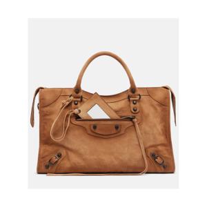 발렌시아가 Le City 미디엄 스웨이드 탑 핸들 백 P01177140