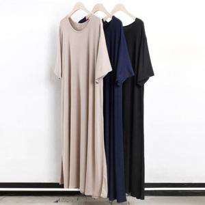 [강물처럼]빅사이즈사랑해요 2361L305 무지스판롱원피스 WW (102