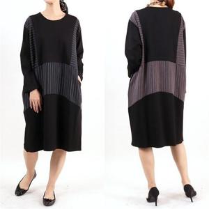 [강물처럼]위쉬몰 WC 자수줄지배색원피스(6486H101) 빅사이즈 (6