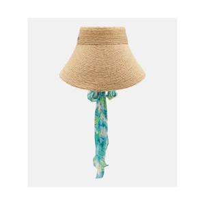 끌로에 실크 트리밍 라피아 바이저 P01152642