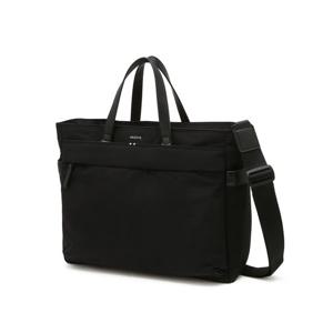 [헤지스ACC]블랙 로고프린트 가죽 토트백 HJBA6E320BK