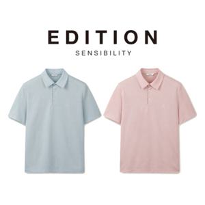 [에디션앤드지]26 SS 남자카라티 반팔 자수 카라 티셔츠 2종 1택 NEG3TT1901 DR4488