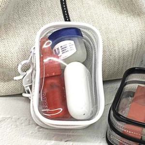 투명 솜인형 파우치 사각 화이트 투명 파우치 인형 솜 솜