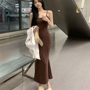 여성 끈나시 롱원피스 서스펜더 민소매 롱원피스