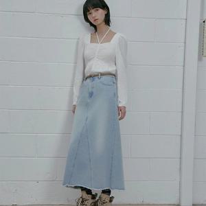 [LAP] 컷팅 절개 워싱 뒤트임 스커트 AS1DS260