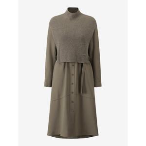 ZOOC 벨티드 원피스  터틀넥 니트 베스트_Z254MSE009