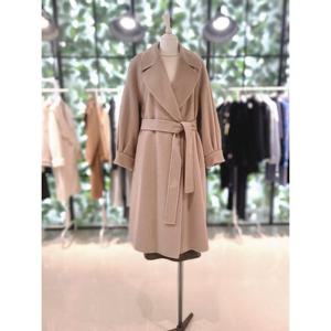 빅카라 퍼프소매 알파카 롱 코트 D224MSG507