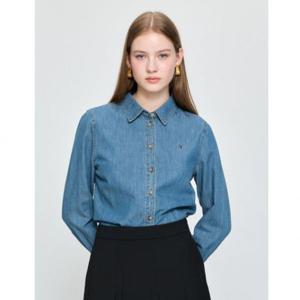 헤지스 HAZZYS LADIES [25FW][아이코닉] 데님 베이직 셔츠 블루 HSSH5D805B2 403998