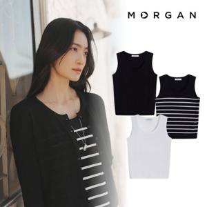 모르간 26SS 니트 슬리브리스 탑 3종