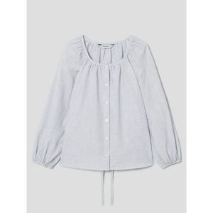 (356364SM73) [에잇세컨즈] 스트라이프 긴팔 블라우스  그레이