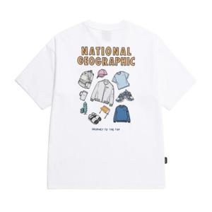 내셔널지오그래픽N253UTS902 세미오버핏 그래픽 반팔티 WHITE
