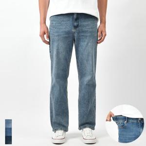 [핫코드] 남자 청바지 일자 스판 슬라브 편한 스트레이트 데님 팬츠 연청 중청 진청 빅사이즈
