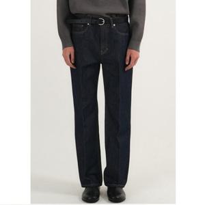 [플랙진] PJTI5SZO071 남성 미니멀 스트레이트 다크인디고 생지 데님 팬츠