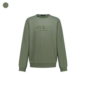 [게스/본사] 남성 빗살일자로고 테리 맨투맨 KP3K04C3