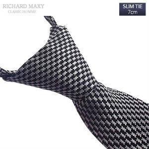 [자동/7cm] 체크 슬림 자동넥타이 - SMRT 103