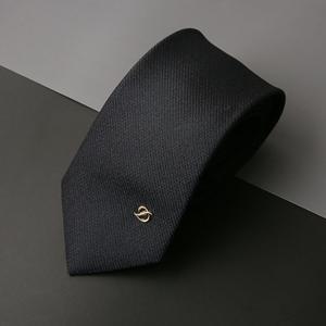 2022 F W 깔끔한 솔리드 블랙 준슬림 듀퐁 넥타이 TE3SM61KA017TBK