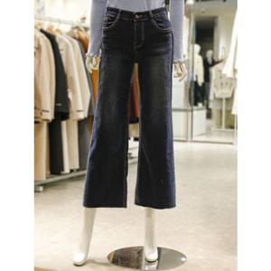 SOUP 숲 밑단컷팅 데님 통바지 SZ2DP31