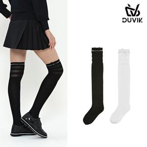 듀빅 여성 시스루 리본 오버 니삭스 DD1WAO771