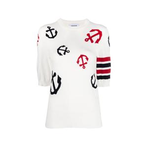 톰브라운 앵커 니트 반팔 화이트 여성 FKA418A Y3006 100
