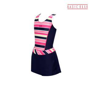 [베이직엘르]베이직엘르 여아동 스트라이프 생존수영복 원피스
