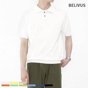 빌리버스 남성 반팔 무지 카라 니트 여름 티셔츠 BXR012