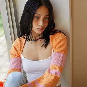 TG COLOR BLOCK BOLERO KNIT CARDIGAN_T316OT801(LK)