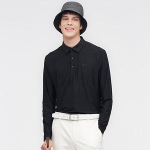 [링스] 남성 사선 자카드 포인트 티셔츠 L11D3TO302_BK