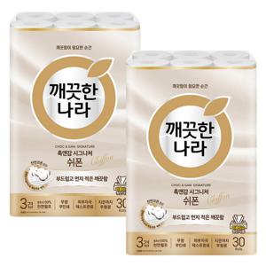 깨끗한나라 촉앤감 시그니처 쉬폰 27m 30롤x2팩