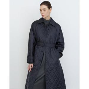 닥스 여성 24FW 클리어런스퀼팅 네이비 트렌치형 벨티드 롱 퀼팅 점퍼 DLJU4D903N3
