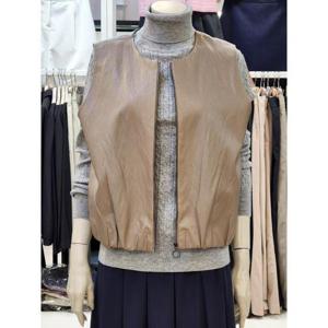 SOUP 세이브존07 여성 인조가죽 라운넥 조끼 SAXVE20