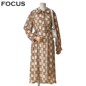 [포커스]  사각패턴쉬폰원피스(FF3H7OP0039)