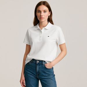 [타미힐피거 주니어]타미힐피거 타미진스 오가닉 파인 코튼 반팔티 폴로티 카라티 화이트 DM0DM04266-100