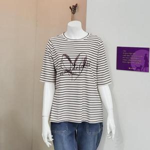 올리비아하슬러 DP01 단가라 라운드 반팔티 OHDFTS901