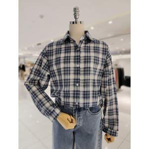 abfz  (AZZ5ZB34) 카라넥 체크 롱셔츠