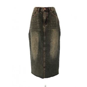 abfz  (AFZ5QS31) 뒷포켓 데님 롱스커트